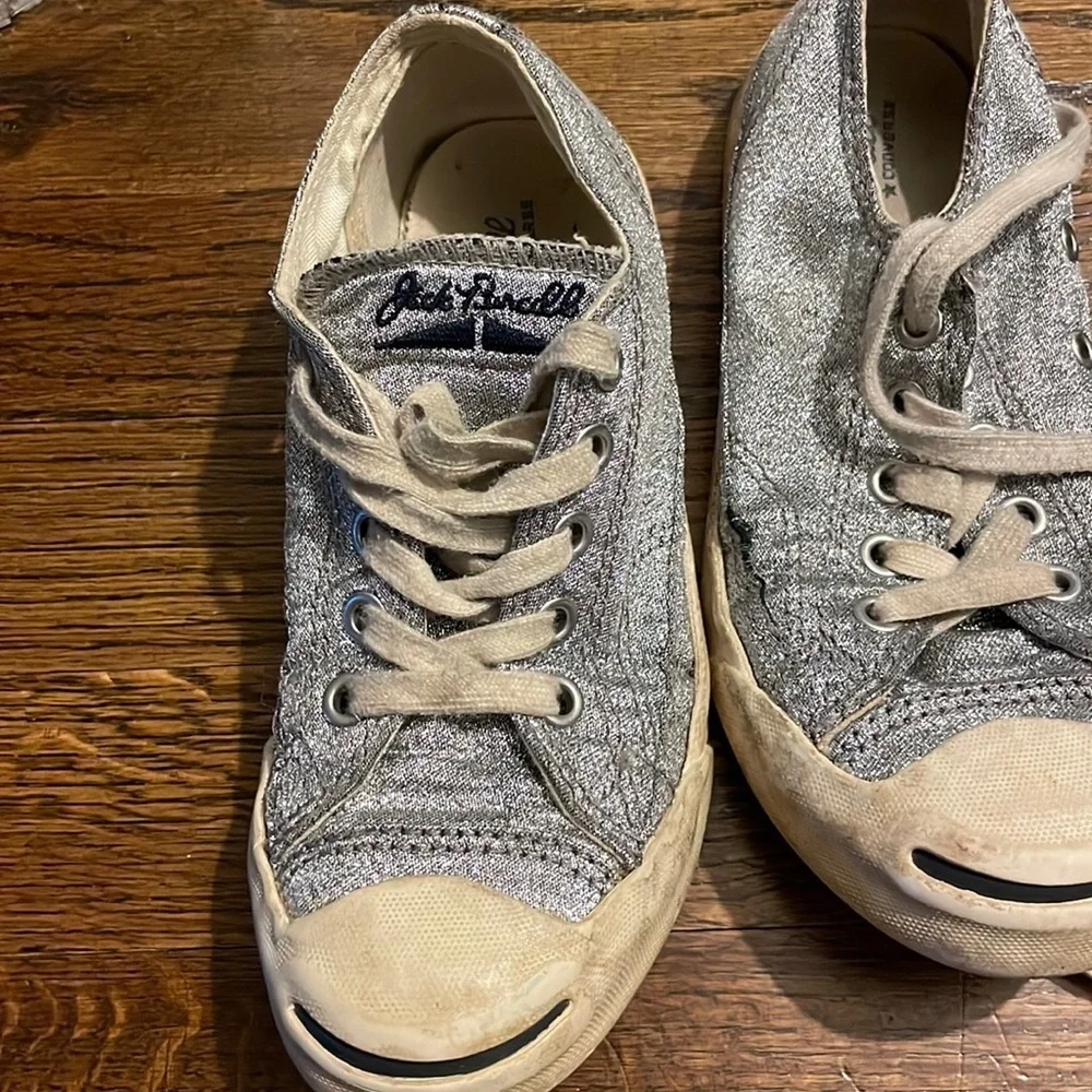 Jack Purcell for converse metallic silver sneakers